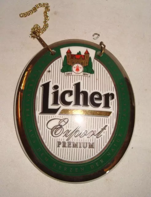 Zapfhahnschild der Brauerei Licher Export
