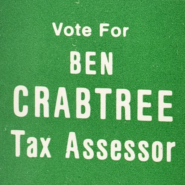 1984 Ben Crabtree Tax Assessor Nashville Davidson County Tennessee Political