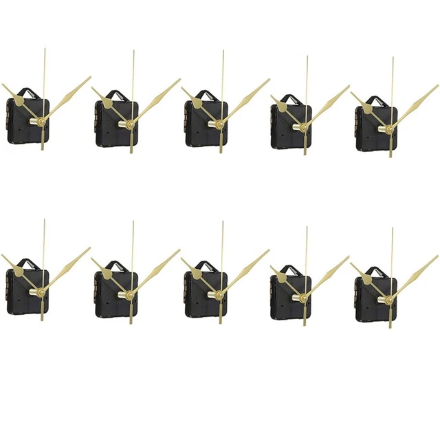 PATIKIL Kit de Remplacement Des Aiguilles D'Horloge, 12 Ensembles de Kits de Remplacement Des Aiguilles D'Horloge, Mouvement de Mécanisme D'Horloge en Aluminium, Couleur Or, A10