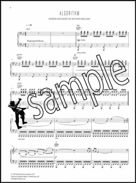 Muse Simulation Theory Piano Vocal Guitar Music Book+FREE Key Signature Bookmark 3