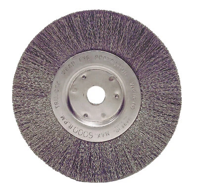 Narrow Face Crimped Wire Wheel, 6 in D X 3/4 in W, .0118 Steel Wire, 6,000 Rpm