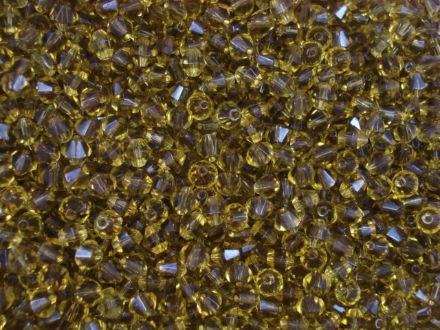 Crystal Glass 6mm Bicone Beads Olive 100pc Spacers Jewellery Making FREE POSTAGE