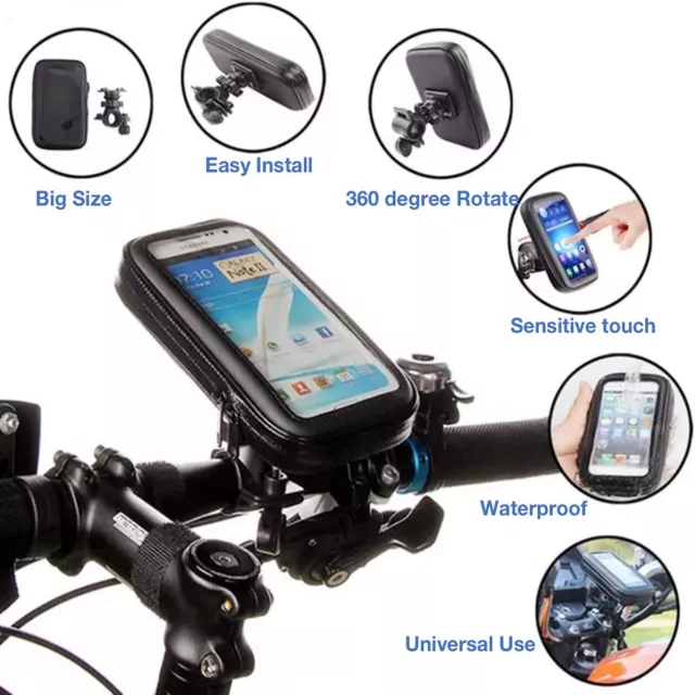 360 Bicycle Bike Waterproof Phone Case Cover Mount Holder For Mobile Cell Phone