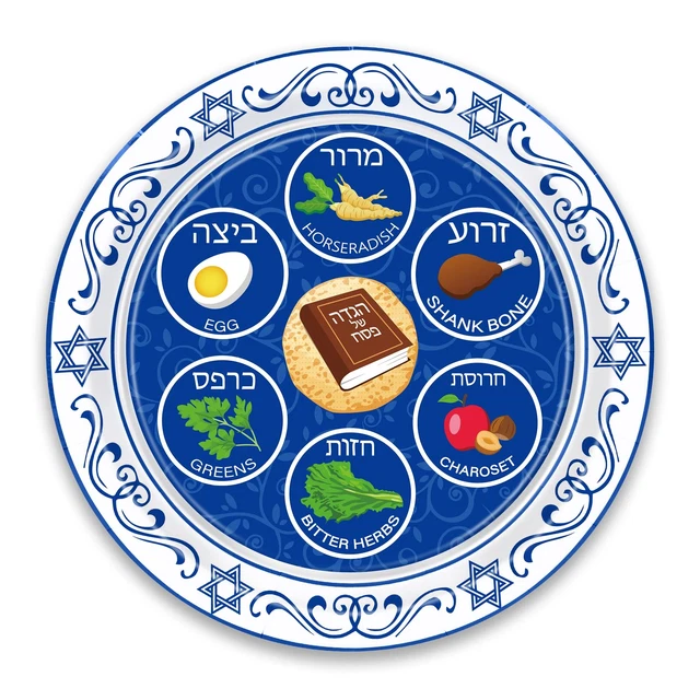 50 PIECES SEDER Plates for Passover 9 Inch Disposable Passover Seder