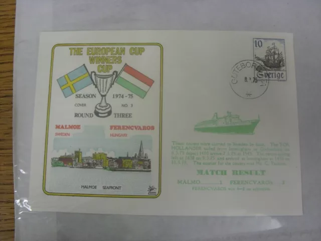 08/03/1975 Commemorative Cover: Malmoe v Ferencvaros [European Cup Winners Cup]