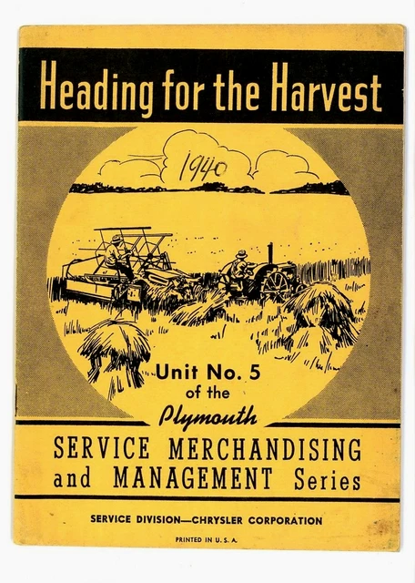 1940 Chrysler Plymouth Service Merchandising & Management Series #5 Harvest Book