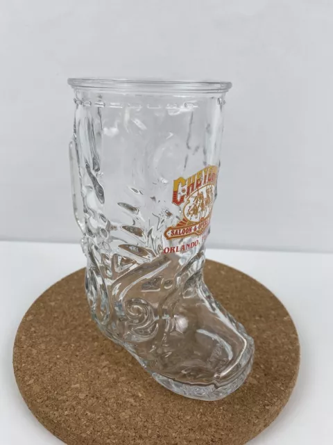 Cheyenne Orlando, FL Boot Mug Glass 6.5" Tall Beer Mug Cowboy Libbey of Canada