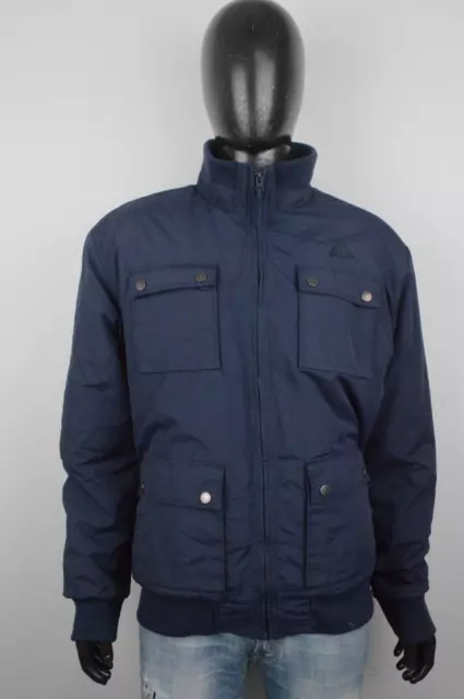 Kappa Veste Homme Taille 2XL Manteau Blouson D'Aviateur Hivernal Duvet Bleu