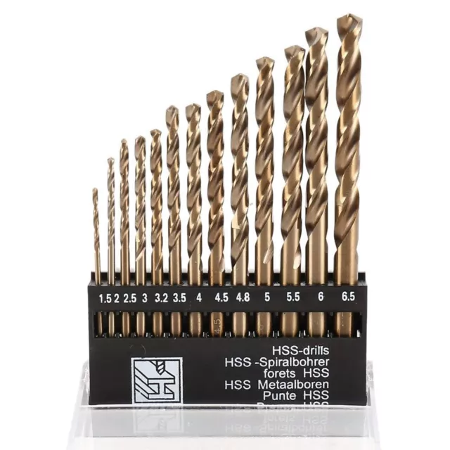 13Pcs Of M35 Cobalt Drill Bit Set Steel Extremely Heat Resistant Metric Metals