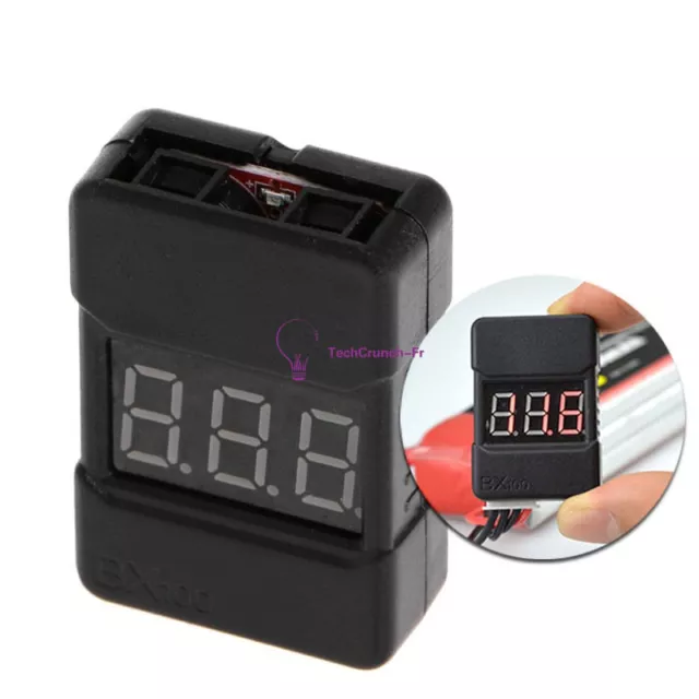 BX100 Voltage Tester Low Voltage Buzzer Alarm Dual Speaker For 1-8S Lipo Battery