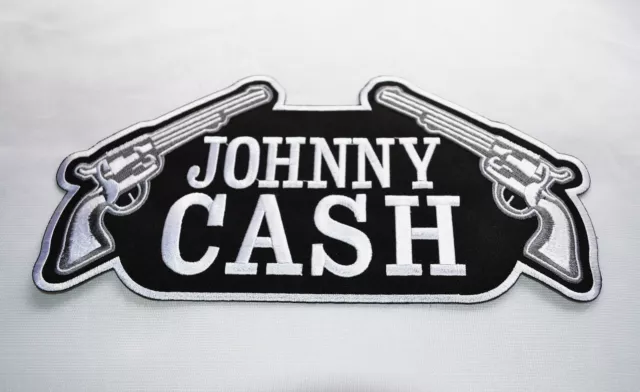 Johnny Cash Patch XL Rückenaufnäher Badge Aufbügler Rockabilly Man In Black