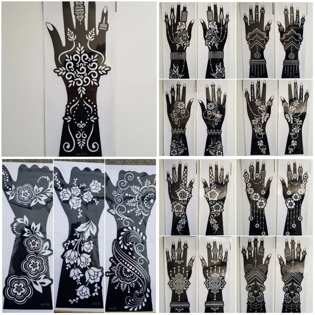 LARGE HENNA STENCILS Hand Arm Temporary Tattoo Mehndi Design Template