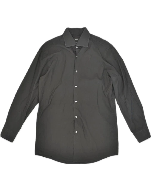 HUGO BOSS Mens Sharp Fit Shirt  Medium Black Cotton XK08
