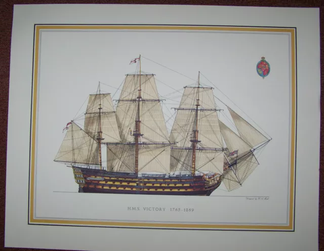 HMS Victory Bounty Mayflower Santa Maria H.M.S SOVEREIGN OF THE SEAS 5 x litho