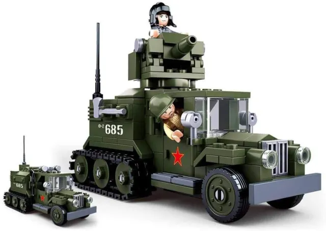 Sluban M38-B0685 Construction Set TRUCK Army Cannon Mortar Toy for Kids