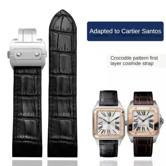 CARTIER SANTOS 100 XL 23mm Rubber Watch Strap Black 24.95