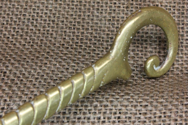 Old Hall Mirror Coat Hook Antique Brass Fancy Vintage Tarnished Mansion 6