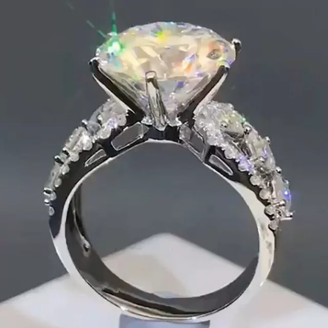Luxury Jewelry 925 Silver Filled Ring Cubic Zircon Women Wedding Ring Sz 6-10