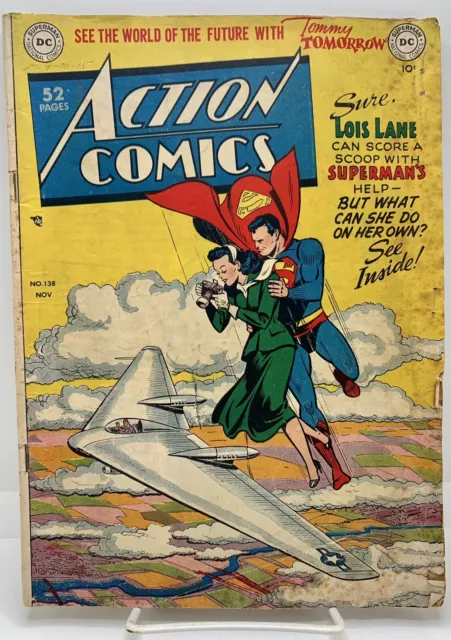 Vtg DC Action Comics Superman Nov. 1949 Volume.1 / No.138 Comic Book Golden Age