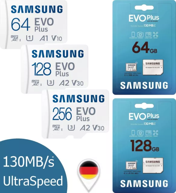 Micro SD Samsung EVO Plus Speicherkarte 64GB 128GB 256GB