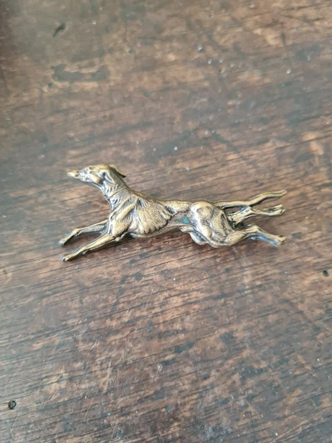 Broche Ancienne Chien Teckel - Argentée, Métal, Occasion
