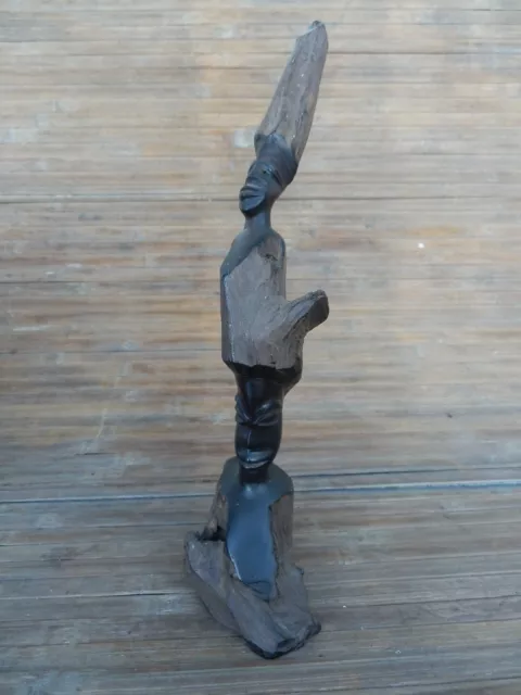 African Wood Carving - Ebony Heads - 320mm high