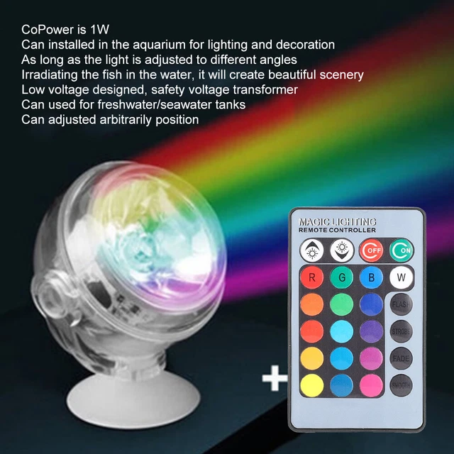 16Couleurs RGB LED lampe sous-marine IP68 Aquarium éclairage LED étanche piscine