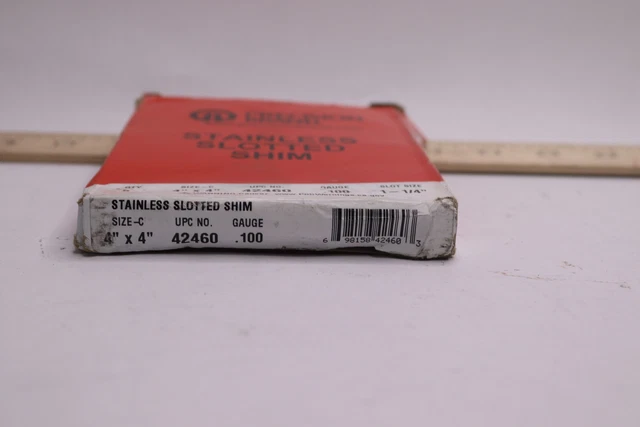 (5-Pk) Precision Decimal Slotted Shim Replacement 0.100" x 4" x 4" 42460