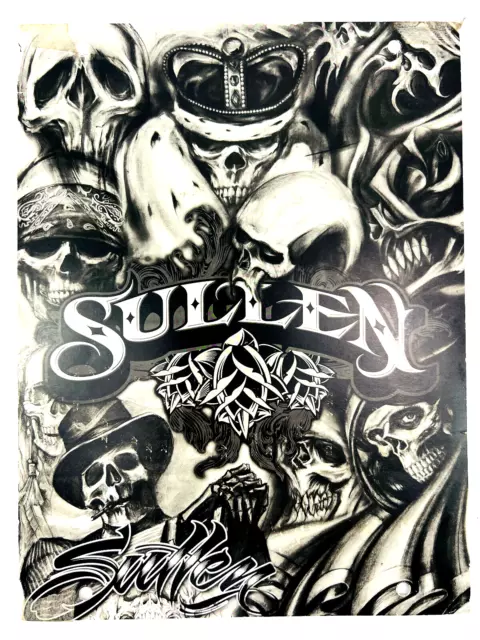 Flash de colección Tattoo Shop #18 años 90 cráneos de Sullen esqueleto muerte cholo