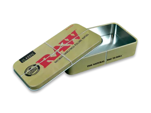 RAW TRAY Small Medium Rolling Kit Gift Set Classic Organic Tray Tin + Papers