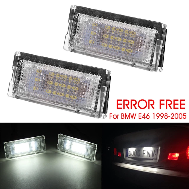Ampoules LED Plaque Immatriculation BMW E36 - 2 Pièces - 18 SMD - Blanc 6000K - Sans Erreur OBC - Plug & Play