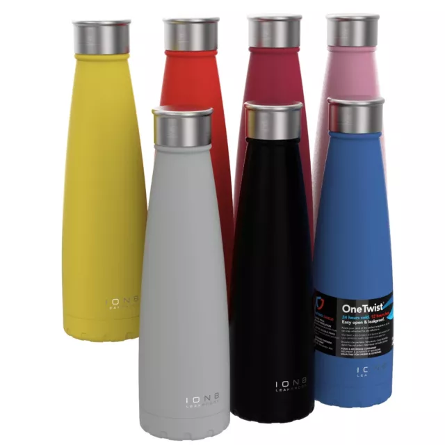 Ion8 Leak Proof Insulated Designer Drinks Flask, Keeps Hot or Cold, 450ml / 15oz