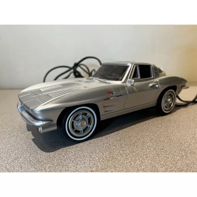Vintage 1963 Chevrolet Corvette Silver Sting Ray Telephone Model Phone