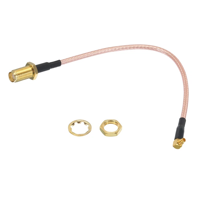 RG316 Coaxial Cables SMA Female to MMCX Male Right Angle 0.5FT Orange 1Pcs
