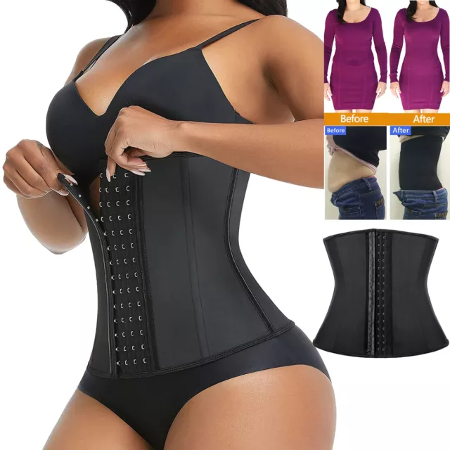 Women Latex Waist Trainer Body Shaper Corset Tummy Control Girdle Slimming Belt