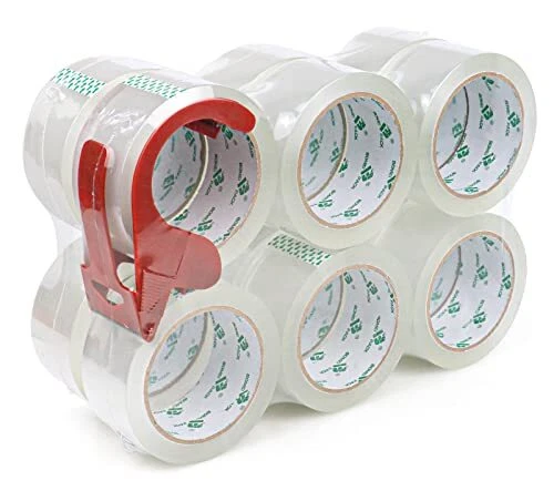 BOMEI PACK Lot de 12 rouleaux de ruban adhésif Transparent avec Dérouleur 66 ...