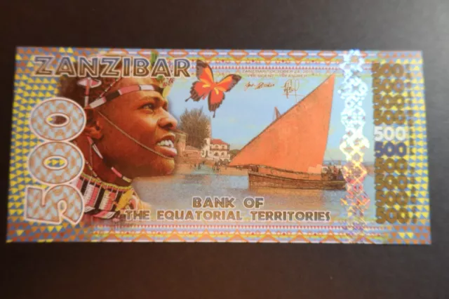 Kamberra, Equatorial Territories 2015, Zanzibar, 500 Equatorial Francs, Unc