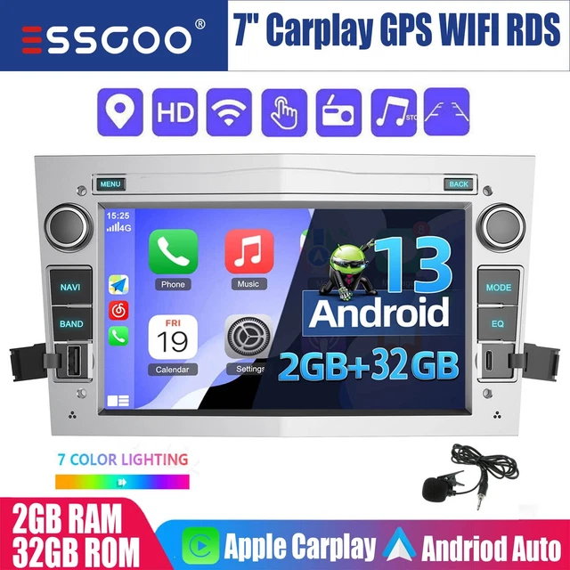 Autoradio Android 9 Pollici Per Opel Astra H/Zafira B/Corsa C D - 2+64GB, Wireless Carplay, Android Auto, GPS, WiFi, Bluetooth, Stereo Con Telecamera Posteriore