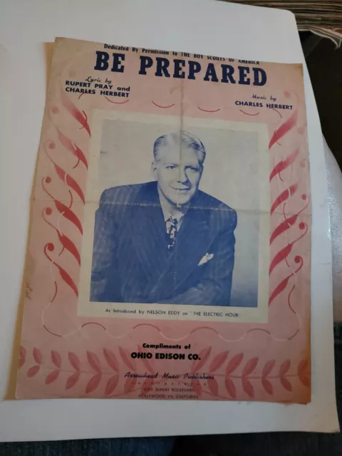 Sheet Music Be Prepared Dedicated To The Boy Scouts Of America Ohio Edison  SM1