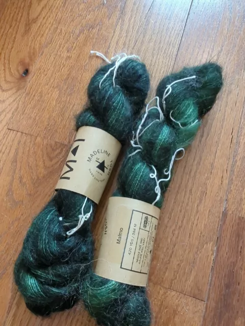 Madelinetosh Impression 70/30 Silk/Mohair Lace  420yds each set of 2 malmo