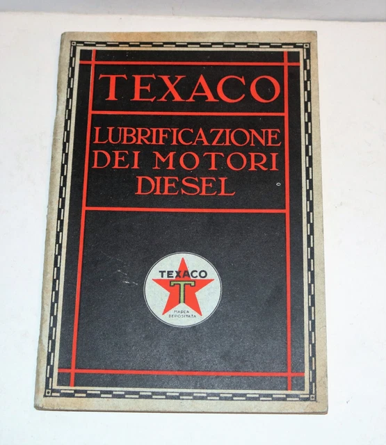 TEXACO LUBRIFICAZIONE DEI Motori Diesel, 1928 EUR 10,00 - PicClick IT