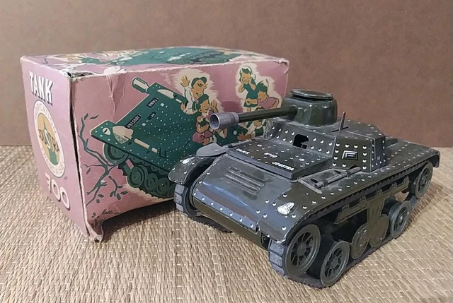 Char Miniature FJ France-Jouet – Tôle – Jouet Ancien époque Joustra – Boîte D'origine