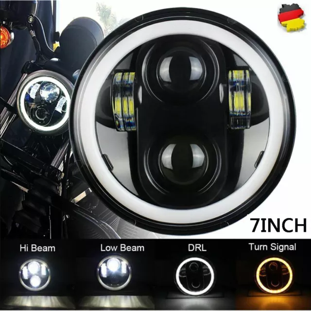 7 Zoll LED Projektor Haupt Hi/Lo DRL Scheinwerfer Für Harley Motorrad E-Geprüft