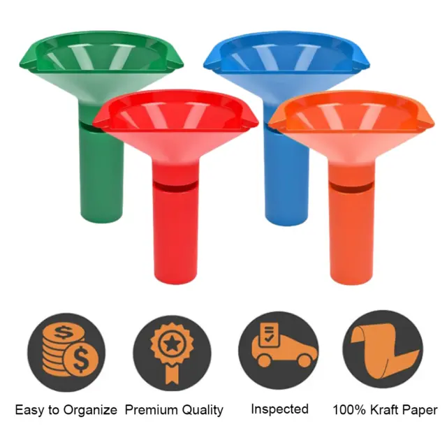 4pcs Practical Coin Counter Durable Funnel Shaped Professional With Wrappers