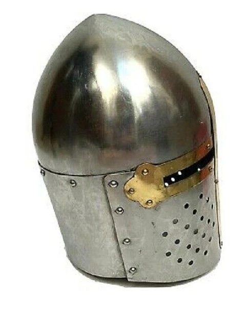 Casque Chevalier Templier Médiéval - Armure Crusader | Laiton Antique Pour Halloween