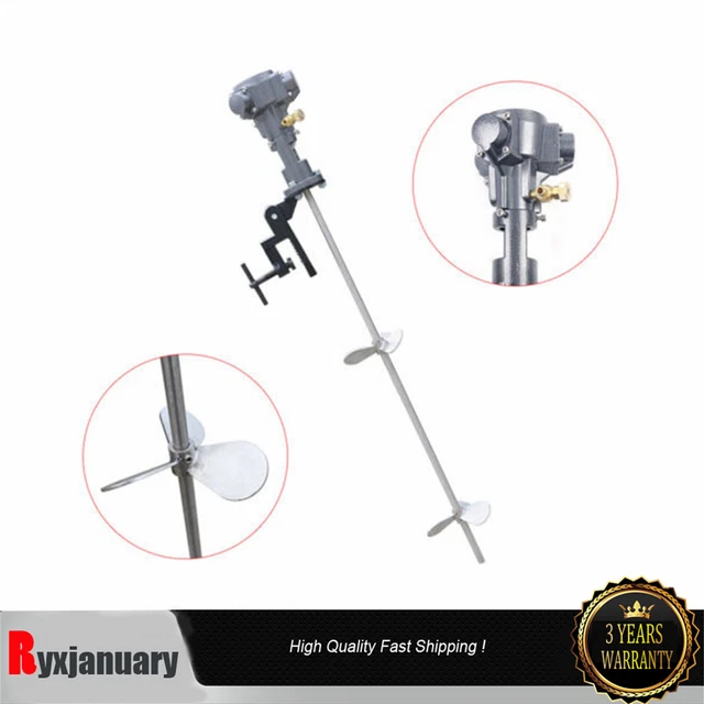 50gallon Pneumatic Mixer Rung Dope Tank Barrel Type Stainless steel 2x 4" Blade