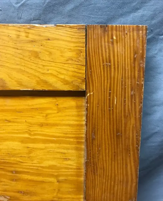 Pair Antique Natural Wood Cupboard Doors 17x29 Cabinet Kitchen VTG Old 461-23B 3