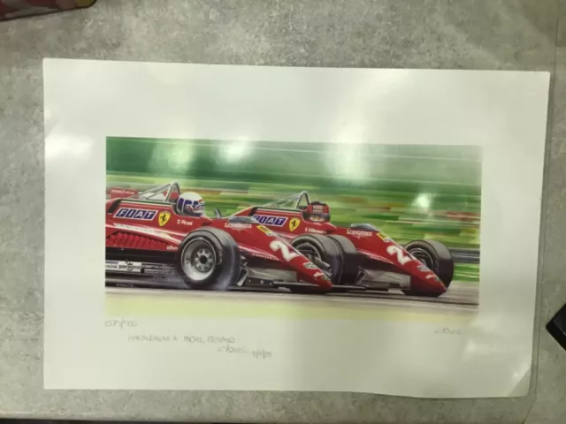 CLOVIS dessin sur beau papier poster F1 formule 1 Renault 352/500 de 1993