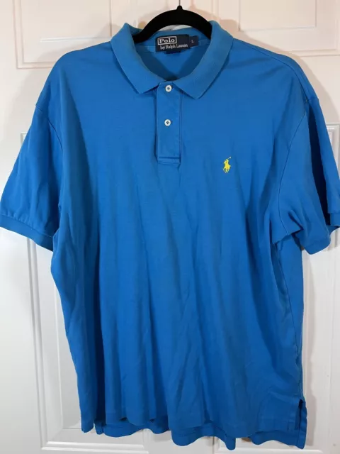 POLO RALPH LAUREN Polo Shirt Mens Large Turquoise Blue $24.20 - PicClick
