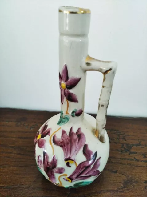 Petit vase à parfum art déco / Soliflore / décor cyclamen / parfait état